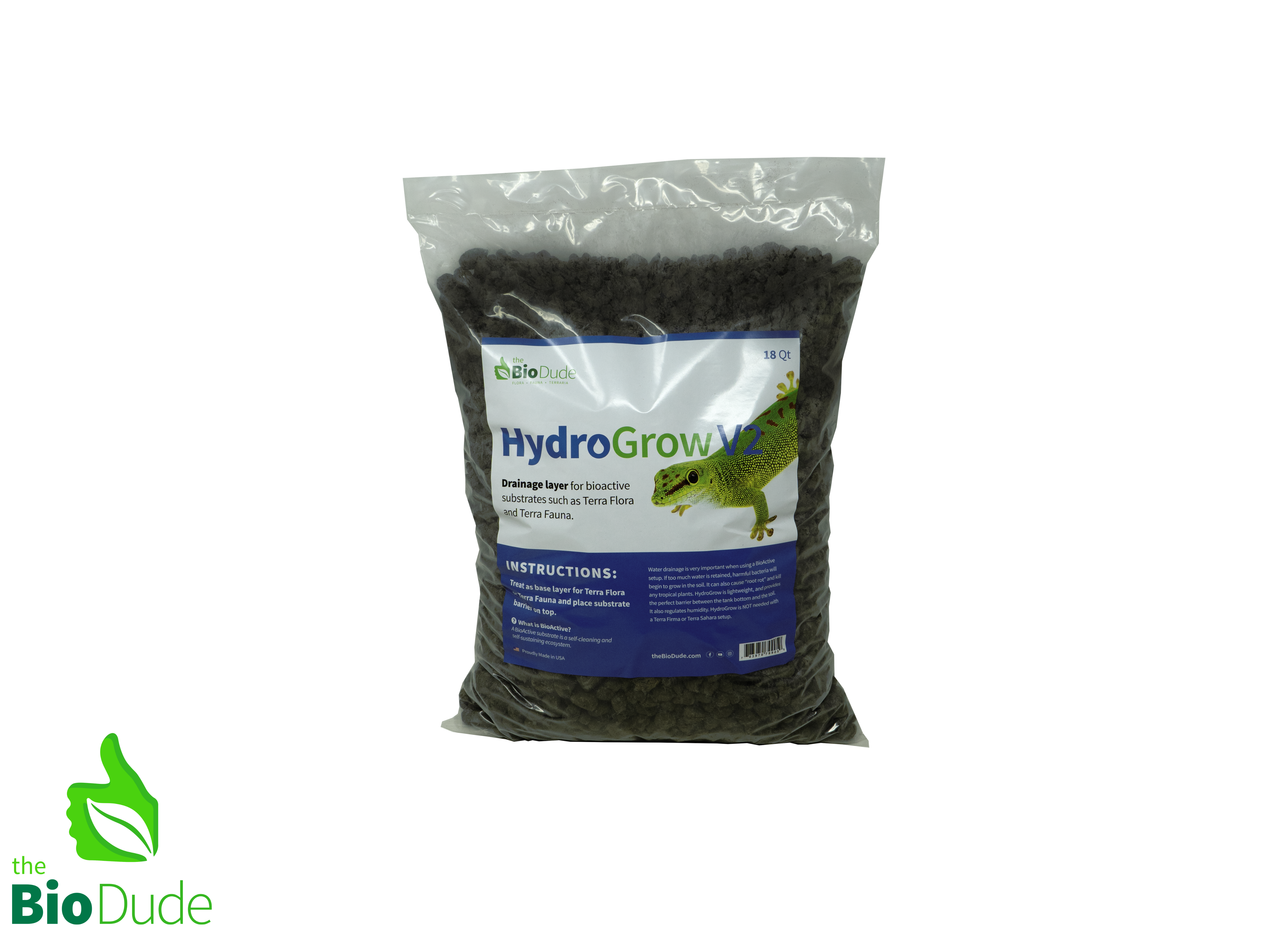 The Bio Dude - HydroGrow V2 Drainage Layer 18 qt - Drainage layer for terrariums - DS